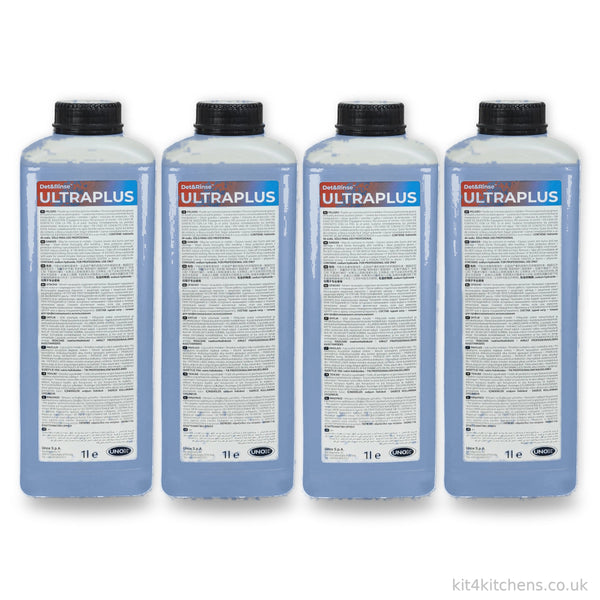 Unox Det&Rinse ULTRAPLUS, pack of 4 x 1L, blue liquid