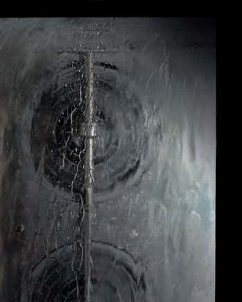Water streaming over the fans inside a combi oven during an automatic cleaning cycle