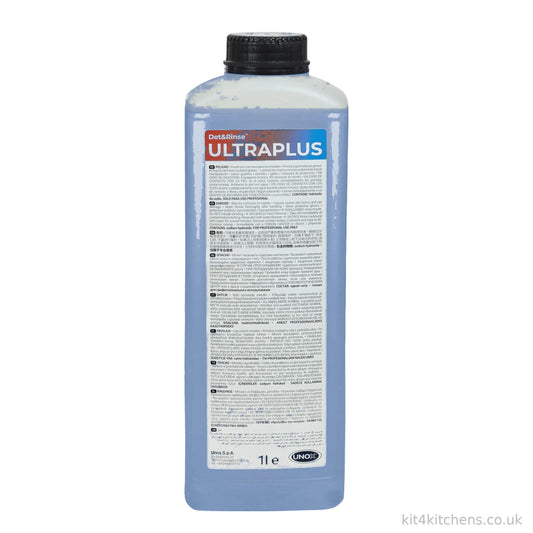 Unox Det&Rinse ULTRAPLUS 1L, blue liquid – front label
