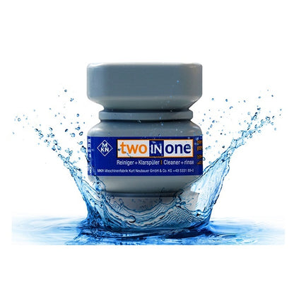MKN WaveClean two-in-one detergent and rinse cartridge on white background